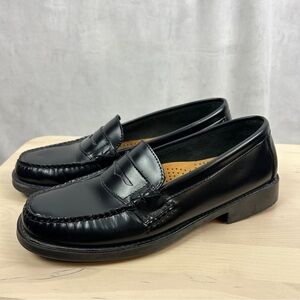BASS Weejuns Katherine II Black Patent Leather Penny Loafers Women's 7.5